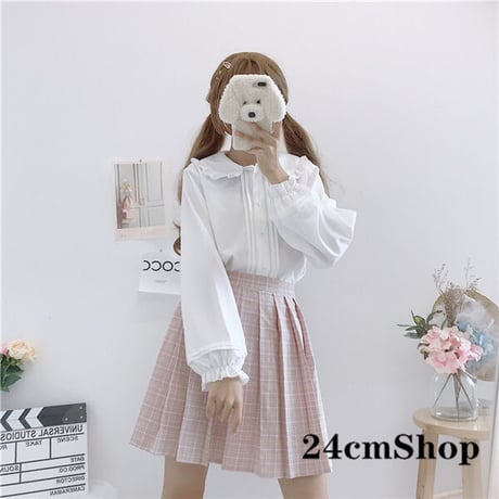 24cmshop フリルカラーキャンディスリーブブラウス 1146