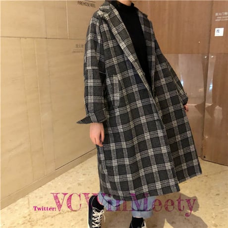 Outer| チェックロングコート 234