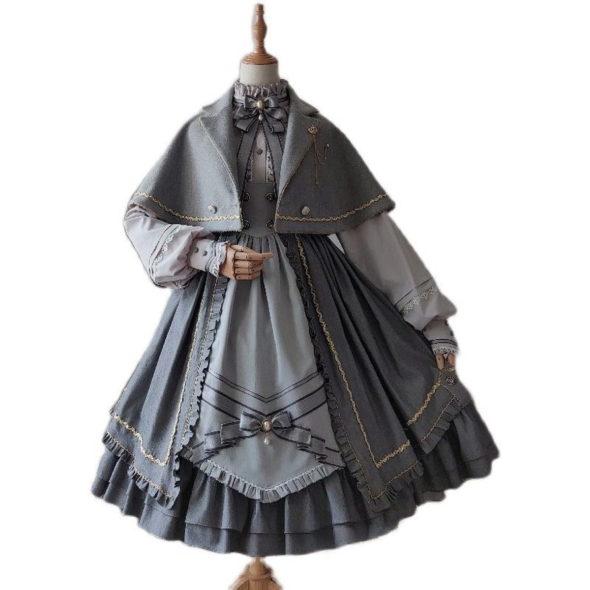 クラシカルケープ付きロリータセットアップ 1412 | 可愛い服量産型服