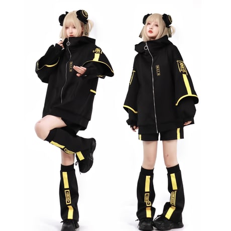 24cmShop 夜光コート+ショートパンツ+脚カバー+頭飾り4点セットsus162