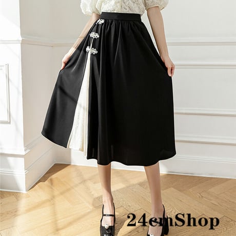24cmShop 中国風A字長いスカート 1254