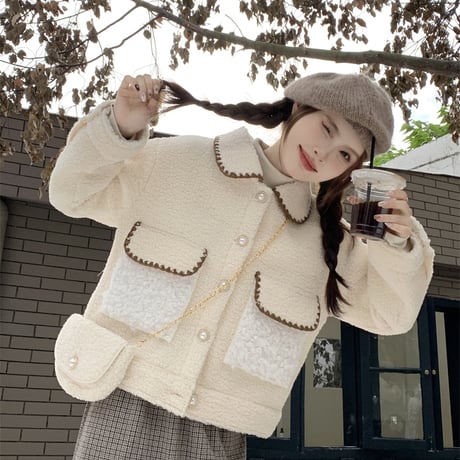Kawaii Pink Cotton Short Jacket  wt040