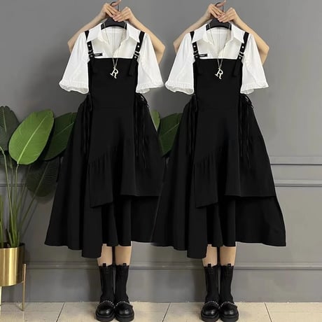 24cmShop 韓国ファッションかわいい ワンピース 2点セットsus126