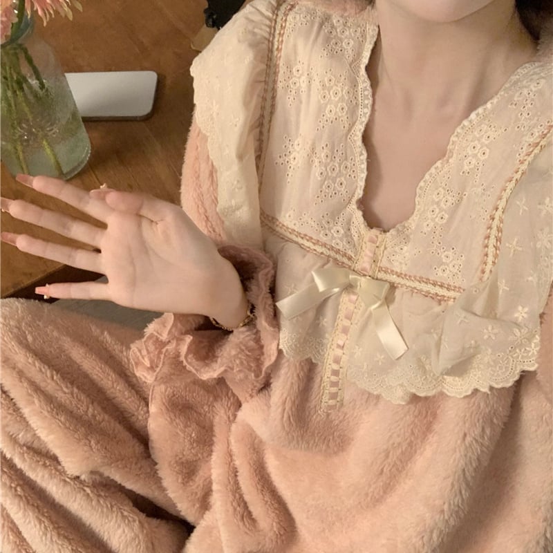 可愛いモコモコパジャマ2点セット sl007 | 可愛い服量産型服通販24cm