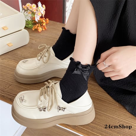 24cmShop 厚底PU蝶ストラップシューズ sh007