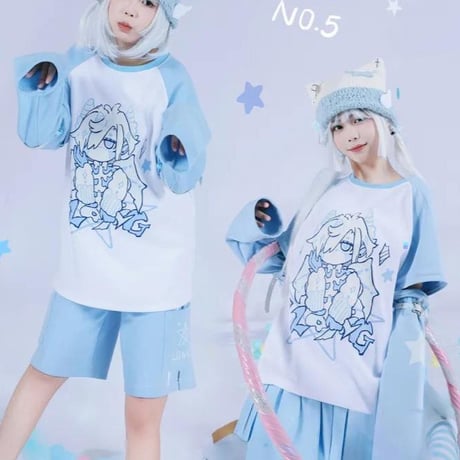 【天使界隈】ロンT（スリーブ取り外し可能）+ショートパンツ 2点セット sus148