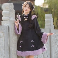 チャイナ風フロントリボン付きロリータワンピース opf123