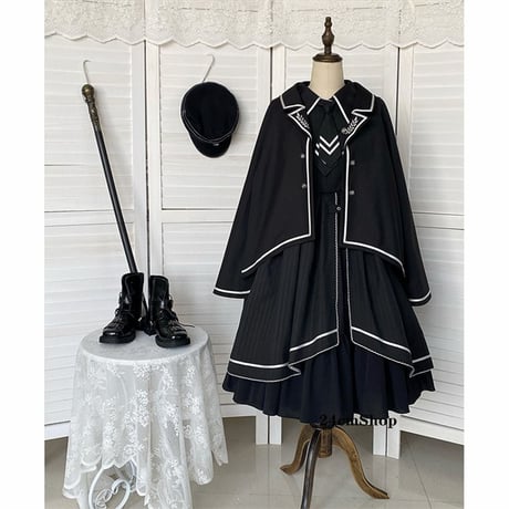 軍服ロリータマント付きセットアップ opf148
