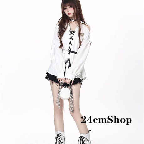 24cmShop ベルト付き肩出しシャツ 1334