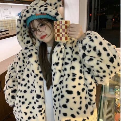 Kawaii Leopard Print Cotton Short Coat wt050
