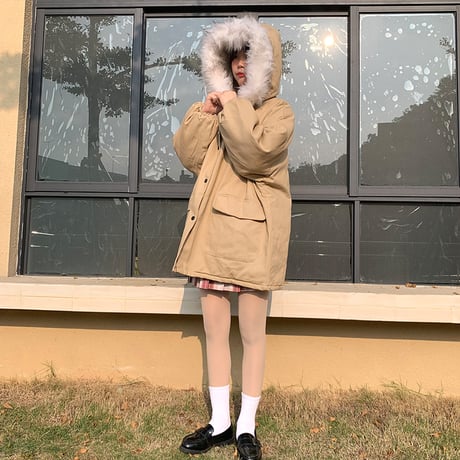 Kawaii Thickened  Warm Cotton Long Jacket  wt024