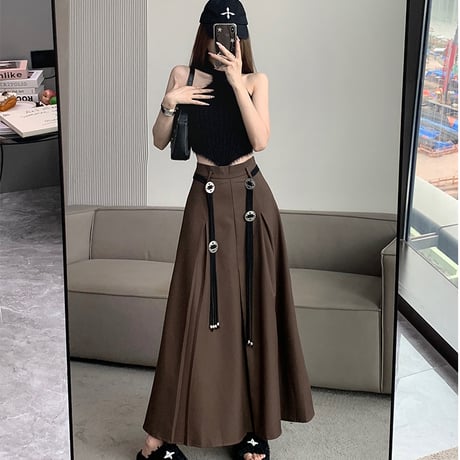 24cmShop アシメプリーツフレアスカート cq001