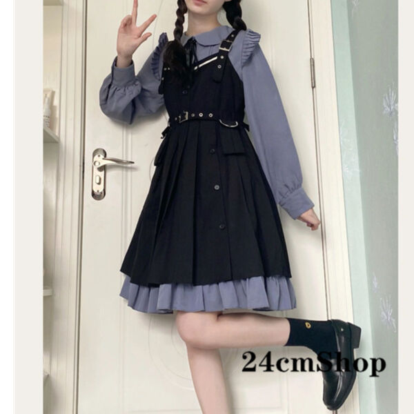 24cmShop 地雷系可愛いワンピースとジャンパースカート2点セット