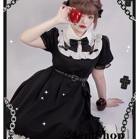 24cmShop ジュエルリボンパフスリーブティアードワンピース 017