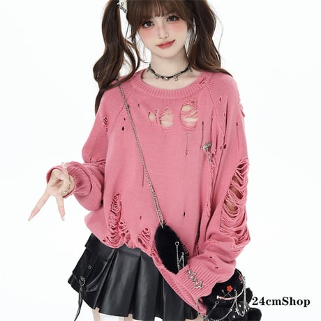 24cmShop 可愛いセーター長いT-シャツ tx006