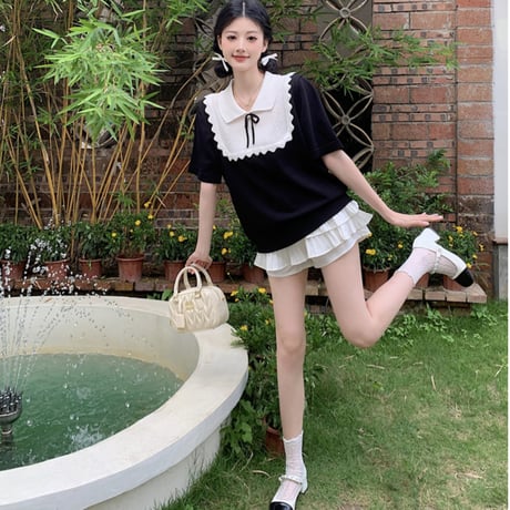 24cmShop 韓国ファッション かわいい半袖+短いスカート 2点セット sus066