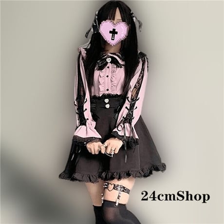 24cmShop 地雷系レースアップブラウス 1301