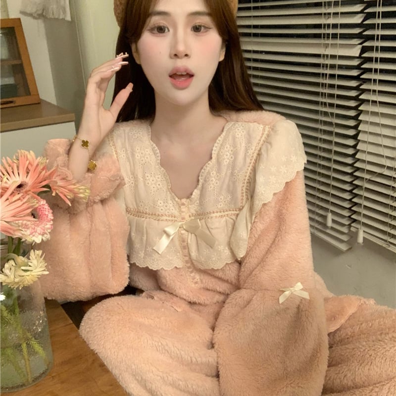 可愛いモコモコパジャマ2点セット sl007 | 可愛い服量産型服通販24cm