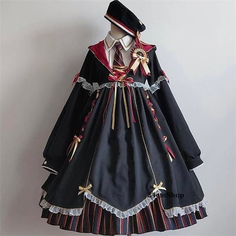 学園風ロリータワンピース opf059