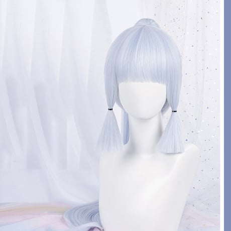 『神里綾華』原神 Cosウィッグ ヘアネット付き W003