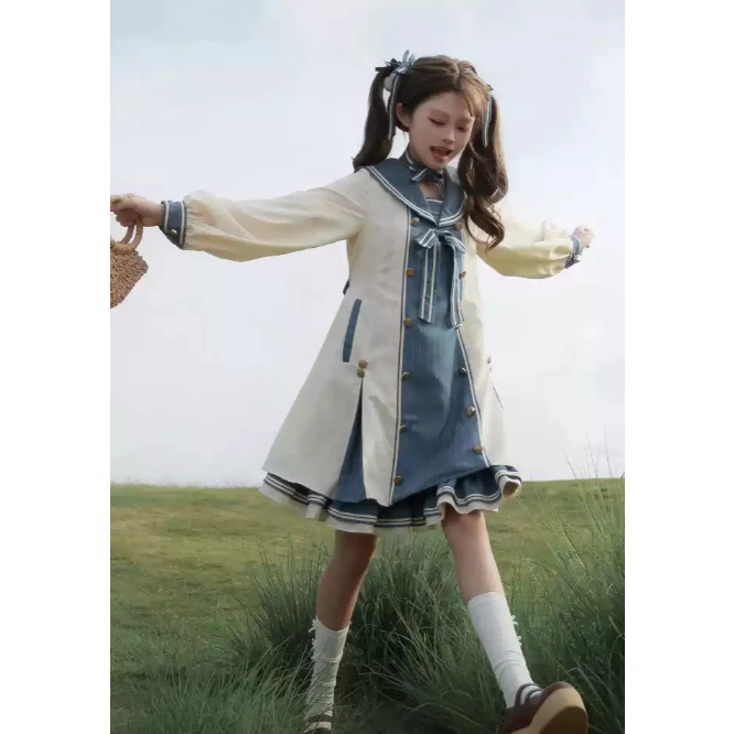 セーラーカラーAラインレイヤードワンピースopf164 | 可愛い服量産型服 セーラーカラーAラインレイヤードワンピースopf164 | 可愛い服量産型服