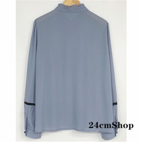 24cmShop リボンブローチ付きフリルブラウス 1249