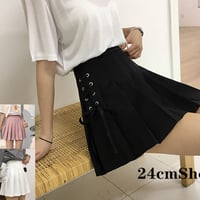 24cmshop  サイドレースアップAラインプリーツスカート  1130