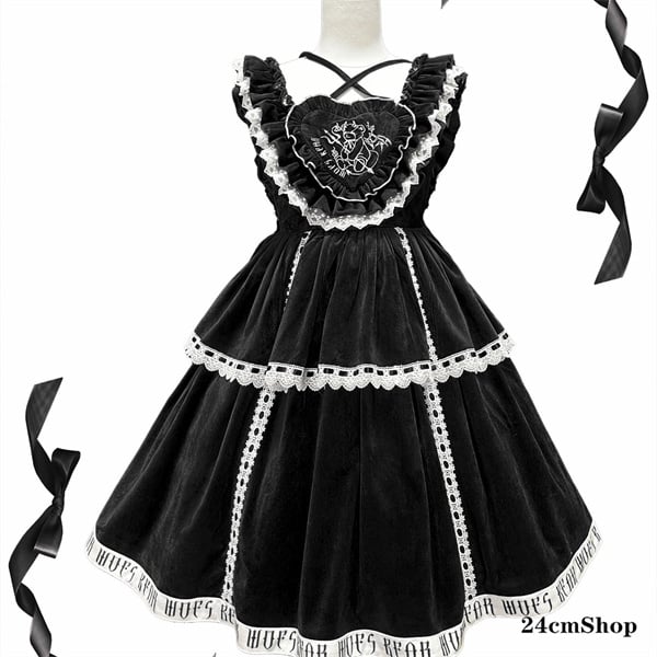 ビスクドール ドレス♥ ベルベットのベスト付きクラシカルドレス♥ヴィンテージ fit=scale-down,w=1200