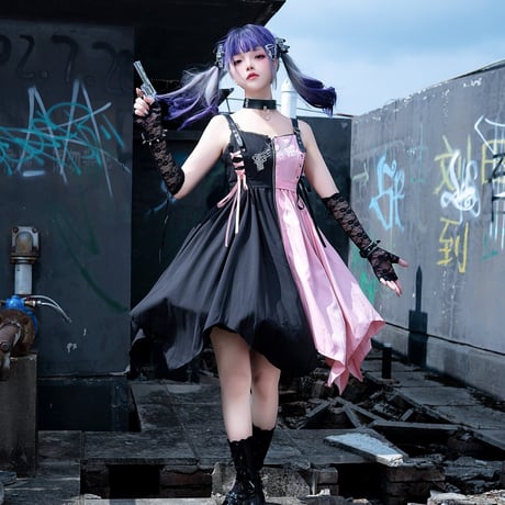 24cmShop 地雷系Black/Pink大人気ワンピース ops009