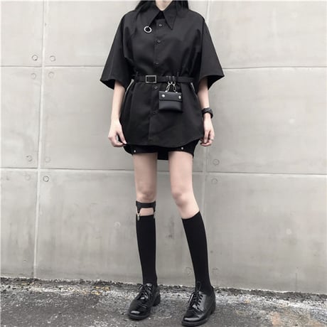 OnePiece Aライン リング ミドルシャツ ベルト付き 455