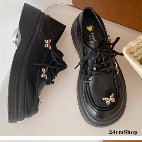 24cmShop 厚底PU蝶ストラップシューズ sh007