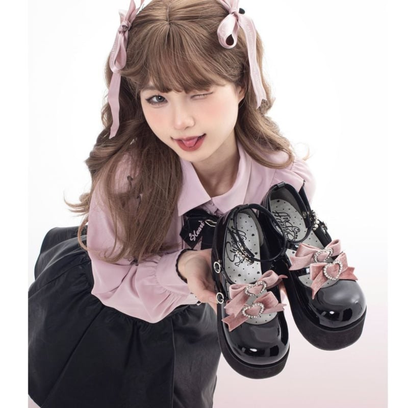 地雷系リボン厚底シューズ sh039 | 可愛い服量産型服通販24cm
