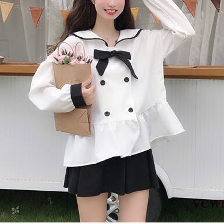 韓国可愛いシフォンのトップス  885