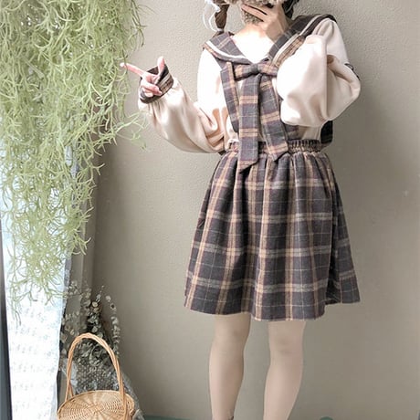 KaWaii トップス+ジャンパースカート 250