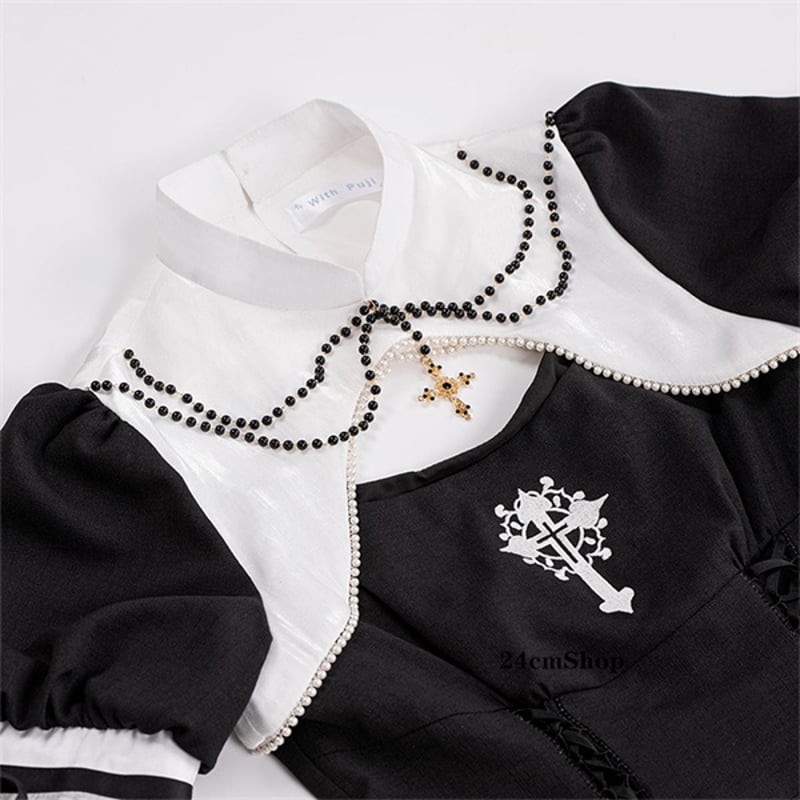 ゴシックシスター風フリルドレス opf036 | 可愛い服量産型服通販24cm 