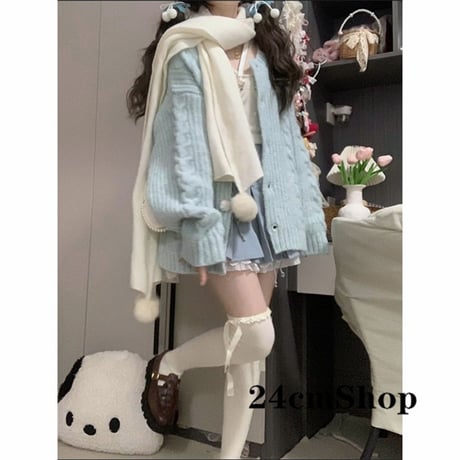 24cmShop かわいいニットセーターコート1421