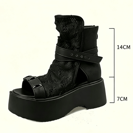 24cmShopダーク厚底ローマブーツ 身長アップ sh124