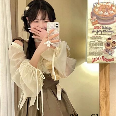 24cmShop かわいいシャツ+リボンワンピース2枚セット 1152