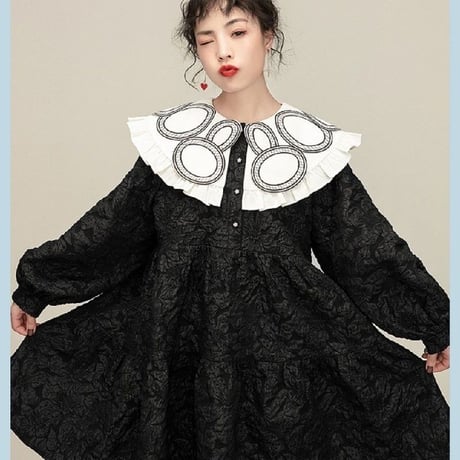 可愛い服ジャカードのワンピース  24cm-682