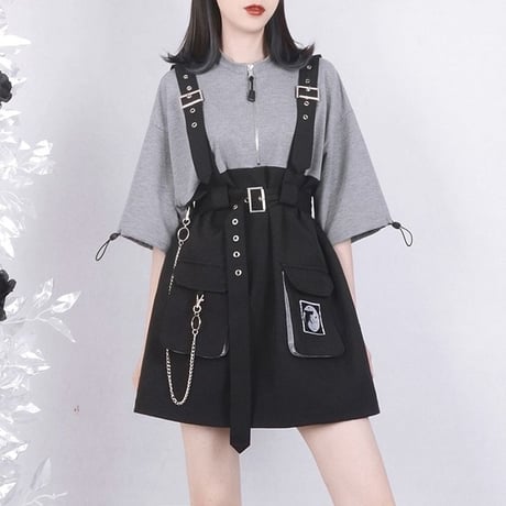 24cmShop バイカラースウェットワンピース＋ウエストストラップベルト1233