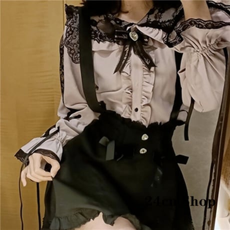 24cmShop 地雷系レースアップブラウス 1301