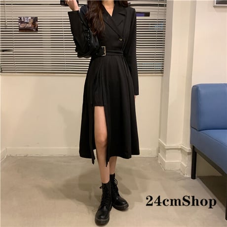 24cmshop ジャケットライクレイヤードスリットワンピース 1137