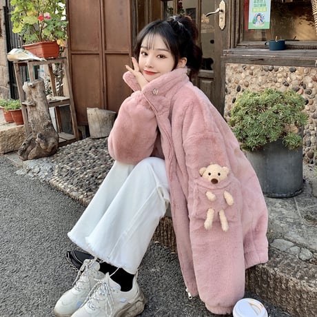 Kawaii Lamb Cashmere  Warm Cotton Short Jacket  wt031