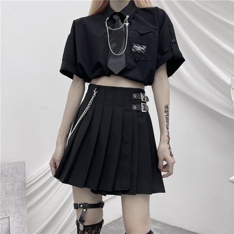 24cmShop可愛い服ベルトバックル短いスカート 1237