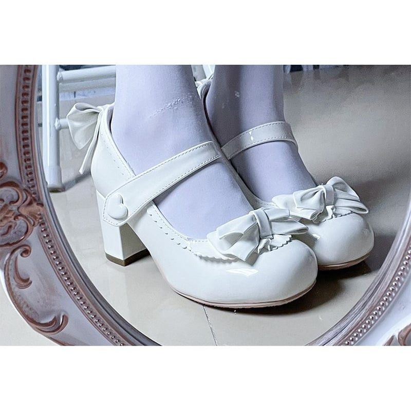 リボンロリータパンプス_(ヒール高4.5cm) sh031 | 可愛い服量産型服 リボンロリータパンプス_(ヒール高4.5cm) sh031 | 可愛い服量産型服