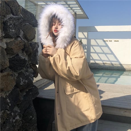 Kawaii Thickened  Warm Cotton Long Jacket  wt030