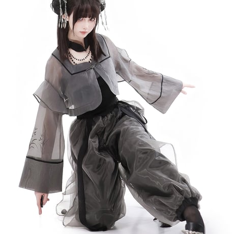 24cmShop 中国風カーディガン+タンクトップ+パンツ3点セット sus100 Bスーツ