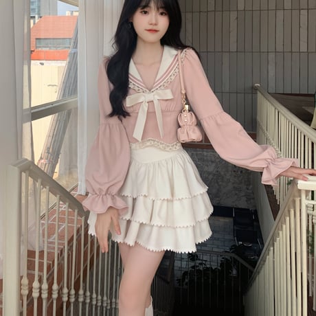 24cmShop ファッションシャツと可愛いスカート2点セット sus035