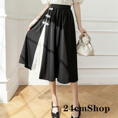24cmShop 中国風A字長いスカート 1254