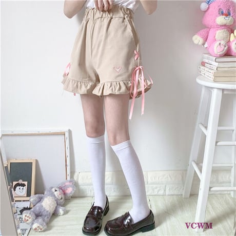 レースアップ ショートパンツ 2色 867